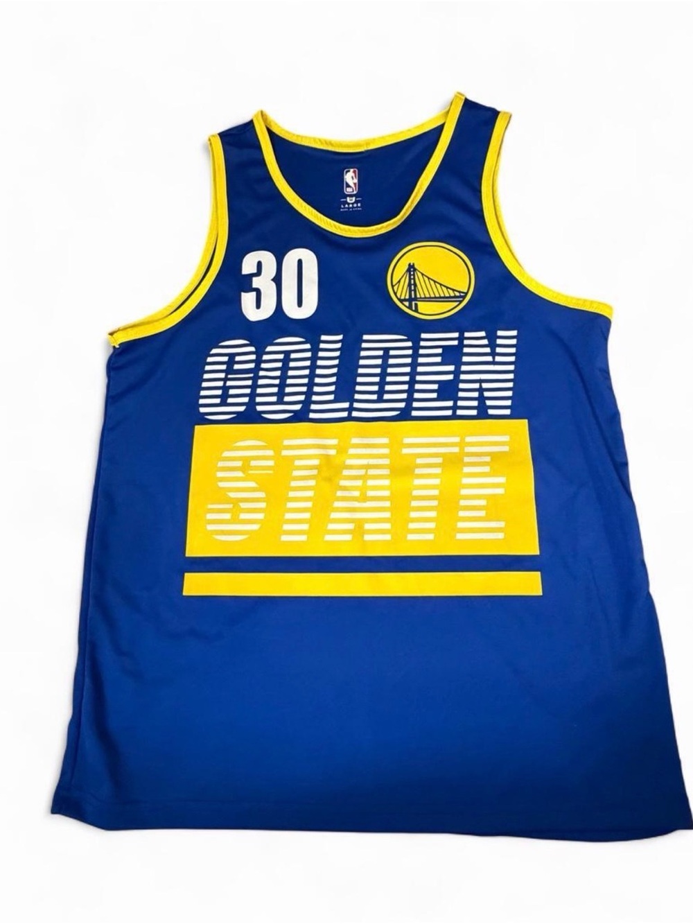 Golden State Warriors Stephen Curry #30 Jersey Blue Yellow Men’s Large